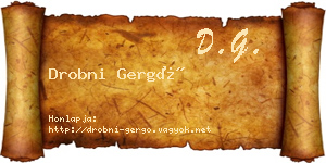 Drobni Gergő névjegykártya